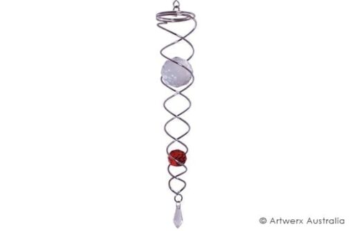 Wind Spinner Crystal Tails - Red